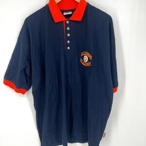 Vintage 90s Edge University of Illininois Champaign Urbana Illini Polo Shirt XL